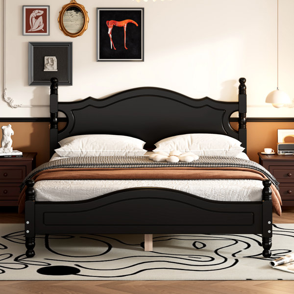 Alcott Hill® Calik Retro Style Platform Bed with Wooden Slat Support